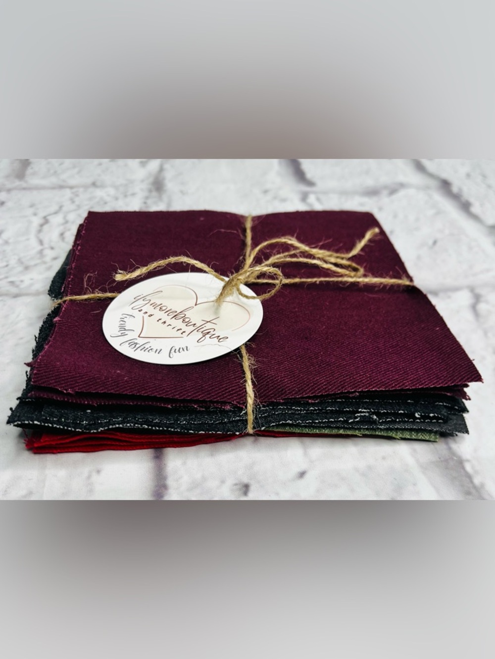 Reclaimed Denim Squares, Mixed Colors, 6-Inch Crafting Fabric Pack